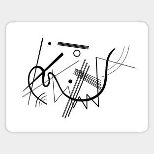 Kandinsky - Black and White Abstract Art Sticker